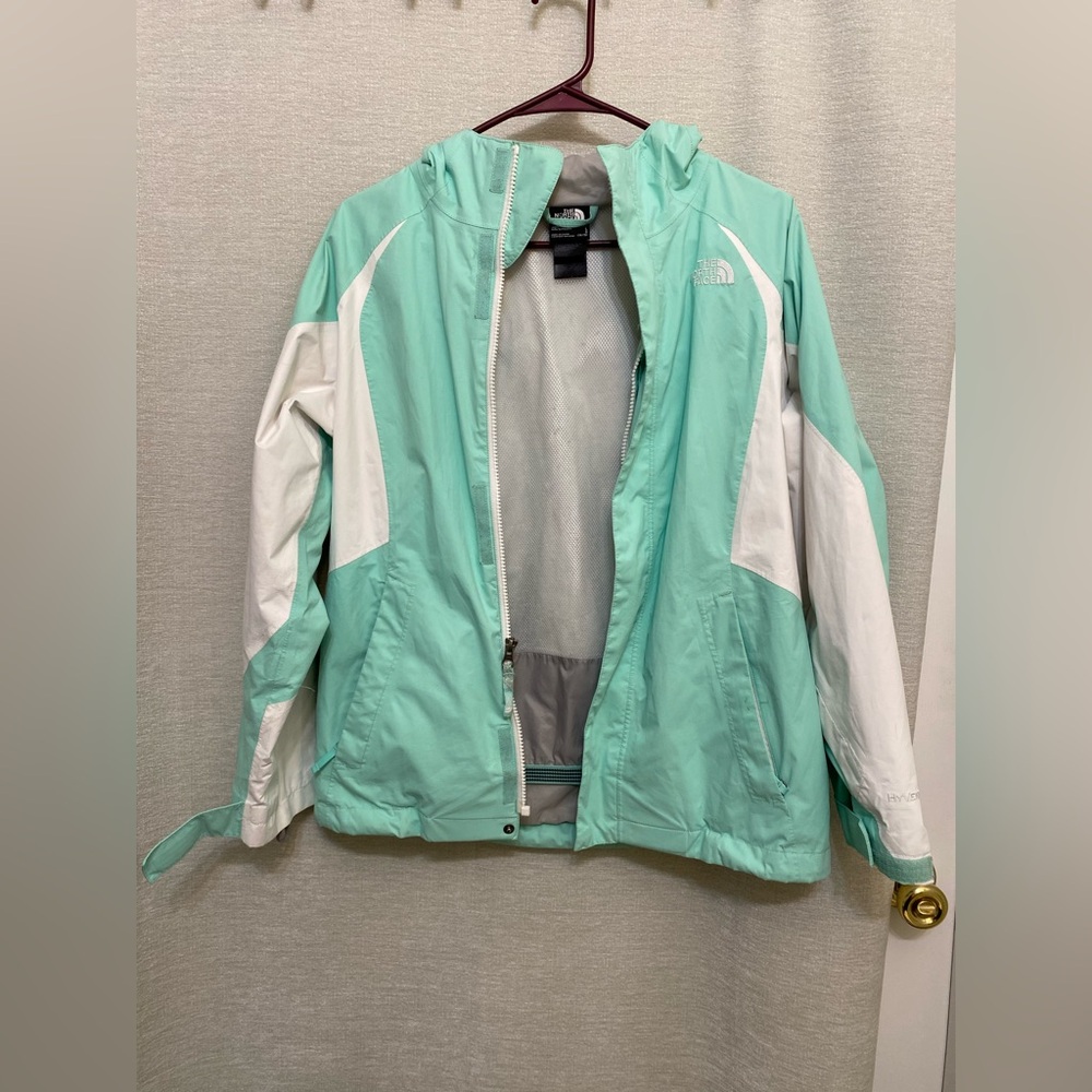 The North Face Women's Mint / Aqua and White Ski Jacket
